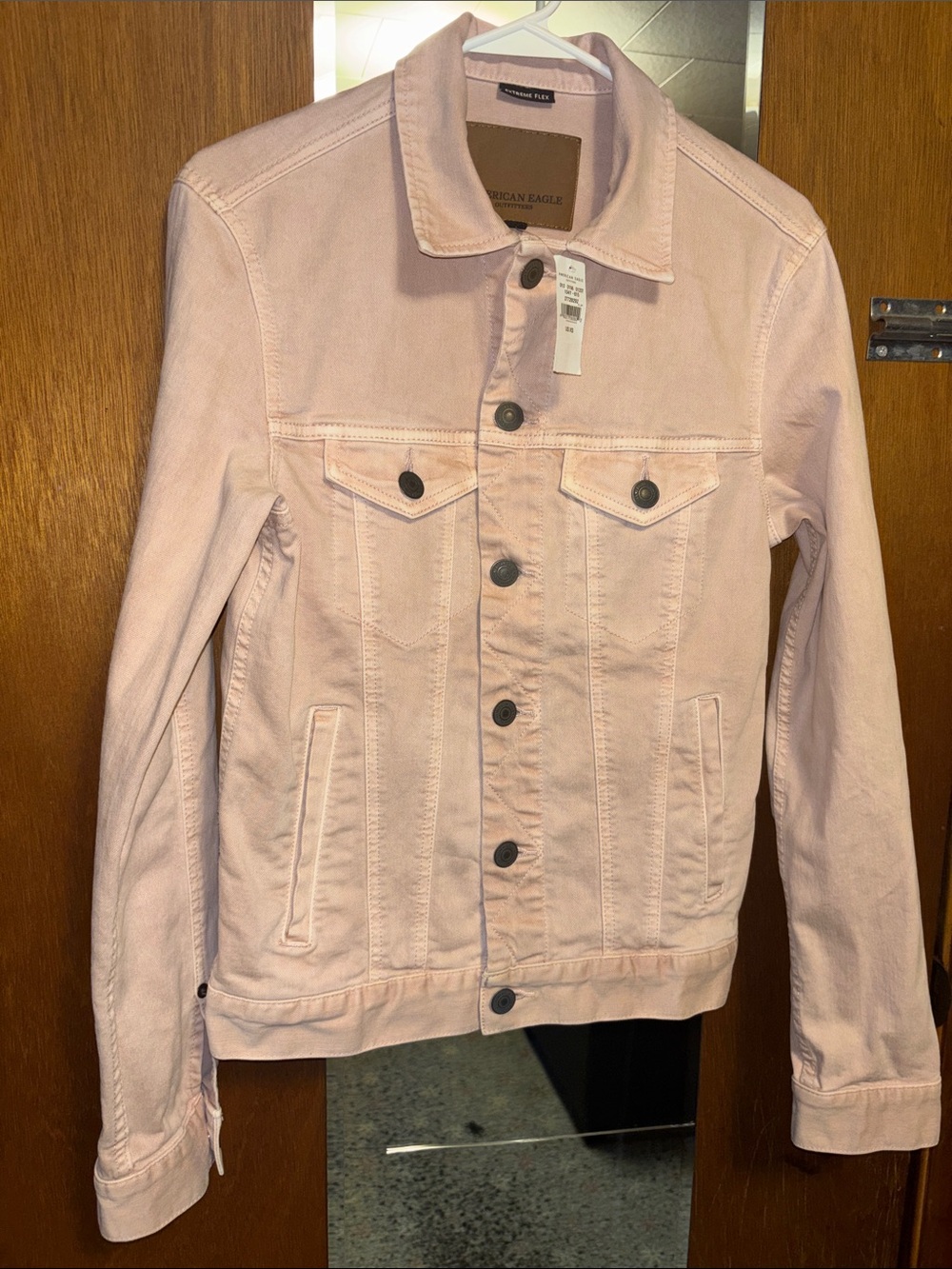 American Eagle Outfitters Pale Pink Denim Jacket